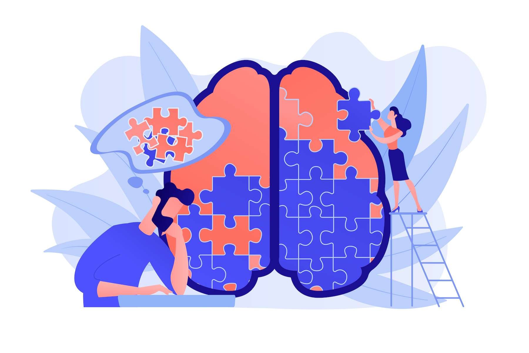 mental contamination image of fixing jigsaw puzzle in brain