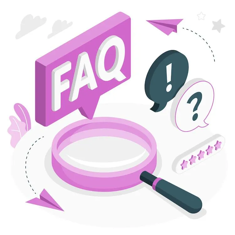 image shows letters FAQ